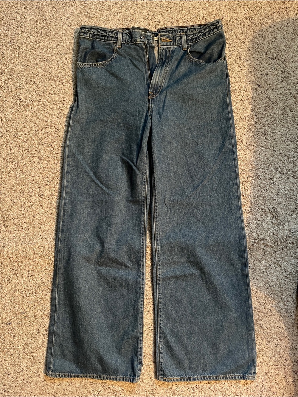 Levi's Dark Blue Ribcage Wide Leg Jeans